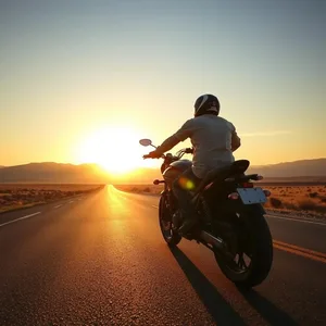 morning motorcycle on open road, golden highway - good morning brother images, warm good morning brother images photo art