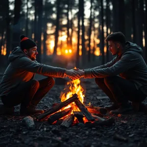 morning campfire at dawn, uplifting good morning brother images wishes wallpaper