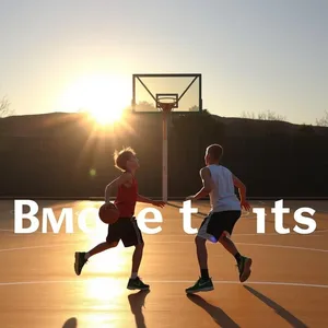 stunning good morning brother images design greeting card: brothers' morning basketball game at sunrise