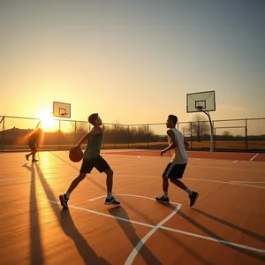 golden court - good morning brother images with brothers' morning basketball game at sunrise — vibrant good morning brother images download
