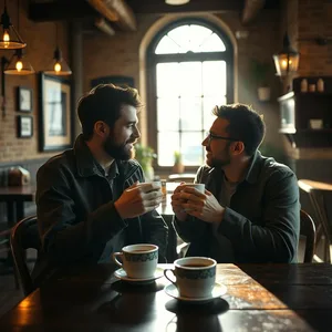 radiant good morning brother images wishes wallpaper: morning coffee at rustic cafe