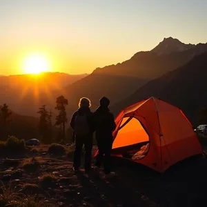 captivating sunrise campsite, golden mountains behind - good morning brother images — good morning brother images image WhatsApp picture