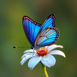 morning blue morpho butterfly on dewdrop flower - good morning butterfly images for good morning butterfly images greeting