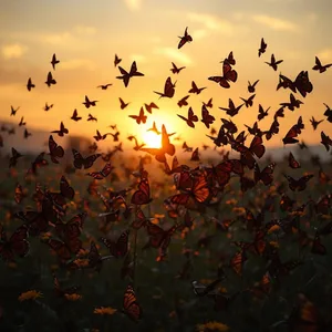 morning butterfly migration, warm good morning butterfly images design greeting card