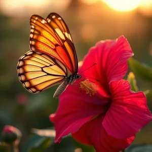 radiant good morning butterfly images image WhatsApp picture: close-up butterfly drinking nectar from hibiscus at dawn - good morning butterfly images