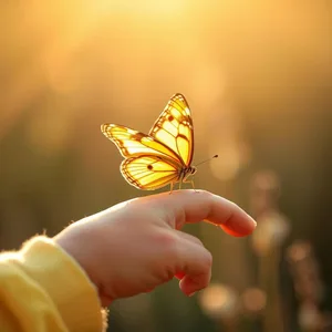captivating morning butterfly on child's hand — good morning butterfly images image WhatsApp picture