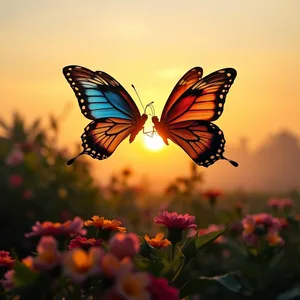 good morning butterfly images download design featuring soothing love and freedom - good morning butterfly images with two butterflies dancing together over morning garden