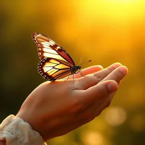 stunning good morning butterfly images design greeting card: morning butterfly on prayer hands