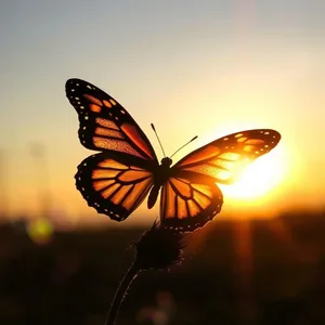 good morning butterfly images wallpaper graphic featuring elegant dramatic backlit wings - good morning butterfly images with sunrise butterfly silhouette