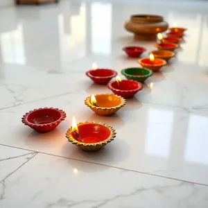 graceful good morning diwali images with golden diyas and rangoli sunrise - free download — good morning diwali images design greeting card