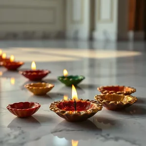 good morning diwali images download design featuring soothing good morning happy diwali images with oil lamps and marigold flowers - HD share