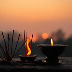 good morning deepavali images with temple lamps and warm festive glow - share free — vibrant good morning diwali images greeting