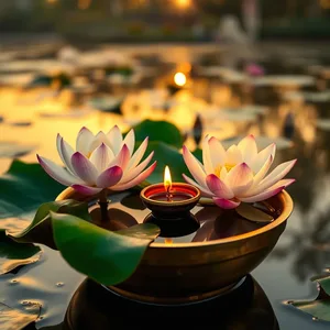 good morning diwali images HD pic photo featuring elegant good morning happy diwali images with oil lamps and marigold flowers - HD share