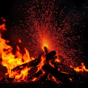 morning sacred fire with red and gold sparks, warm good morning durga images photo art