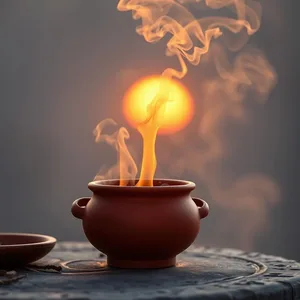 radiant good morning durga images image WhatsApp picture: sacred morning incense in red clay pot
