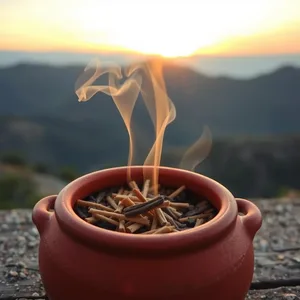 divine fragrance - good morning durga images with sacred morning incense in red clay pot — lovely good morning durga images wallpaper