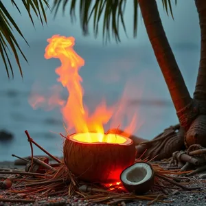 morning sacred coconut breaking scene with red kumkum - good morning durga images — vibrant good morning durga images download