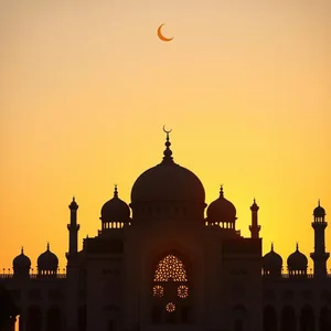good morning eid images with festive lights and Islamic calligraphy - free HD for good morning eid images greeting