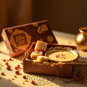 good morning eid images with festive lights and Islamic calligraphy - free HD for good morning eid images HD pic