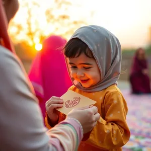 stunning good morning eid images design greeting card: good morning eid ul fitr images with moon star and warm golden light - free download