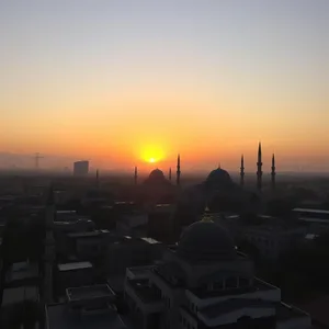captivating good morning eid images with crescent moon and mosque at sunrise - free download — good morning eid images image WhatsApp picture