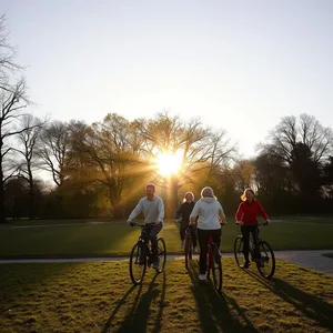 captivating morning cycling group in park — good morning friends images wishes wallpaper