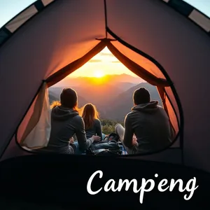 friends camping sunrise, warm good morning friends images design greeting card