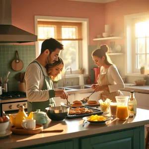 morning cooking together, colorful kitchen - good morning friends images, uplifting good morning friends images wishes wallpaper