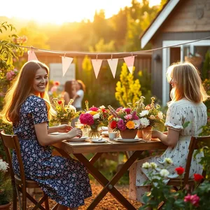 captivating morning garden party setup — good morning friends images image WhatsApp picture