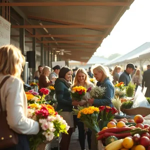 friends at morning farmers market, warm good morning friends images photo art