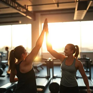 good morning friends images HD pic photo featuring elegant morning high-five at gym - good morning friends images
