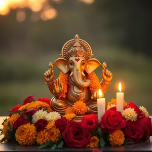 good morning ganesh chaturthi images HD pic photo featuring elegant good morning ganesh chaturthi images with modak and golden temple glow - HD share