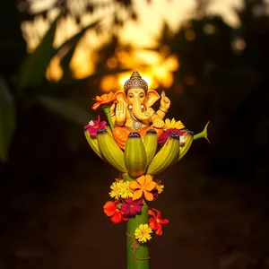 good morning ganesh chaturthi images greeting image featuring soothing good morning ganesh chaturthi images with modak and golden temple glow - HD share