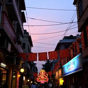 captivating good morning ganesh chaturthi images with Ganesha idol and marigolds at sunrise - free download — good morning ganesh chaturthi images image WhatsApp picture