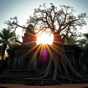 good morning god images with holy shrine and golden spiritual light - HD quality