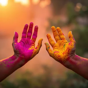 good morning holi wishes with rainbow colors and festive morning joy - WhatsApp, warm good morning holi images photo art