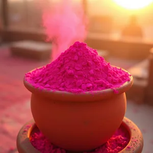 radiant good morning holi images wishes wallpaper: good morning holi images with red pink blue colors and marigold - free download