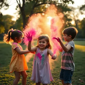 stunning good morning holi images design greeting card: good morning holi images with red pink blue colors and marigold - free download