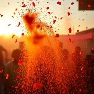 stunning good morning holi images photo art: good morning holi images with red pink blue colors and marigold - free download