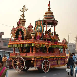 morning Ratha Yatra chariot decorations, warm good morning images odia design greeting card
