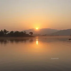 radiant good morning images odia wishes wallpaper: morning sacred Mahanadi river at sunrise