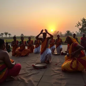 graceful Odia Danda Nacha performance preparation at morning - good morning images in odia — good morning images odia design greeting card