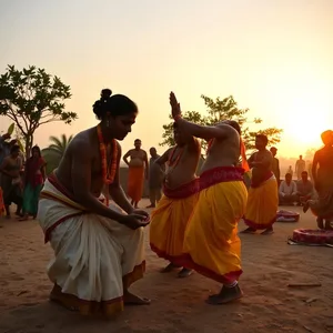 good morning images odia download design featuring soothing Odia Danda Nacha performance preparation at morning - good morning images in odia