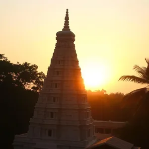 ancient Odia devotion - good morning images in odia with morning sacred Lingaraj temple spire at sunrise for good morning images odia download