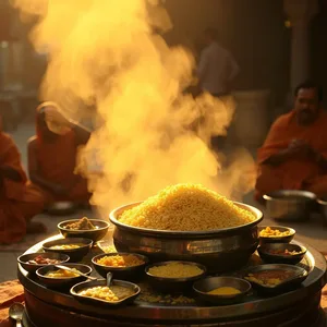 good morning images odia wallpaper graphic featuring elegant divine food - good morning images in odia with morning sacred Puri Jagannath mahaprasad being prepared