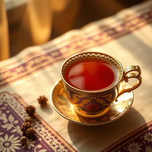 morning patiala shahi tea in decorated cup, warm good morning images in punjabi design greeting card