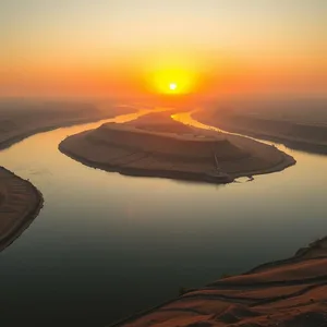 stunning good morning images in punjabi design greeting card: sunrise over Punjab's five rivers