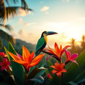 good morning flower images with elegant orchids and peaceful garden setting - free