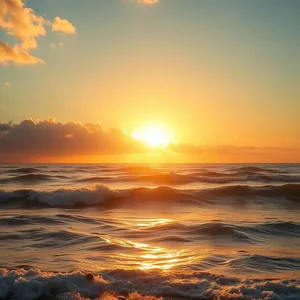 good morning lakshmi images download design featuring soothing divine prosperity emerging - good morning lakshmi images with sunrise over sea with golden waves