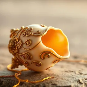 divine sound - good morning lakshmi images with ornate sacred conch shell with gold thread for good morning lakshmi images download
